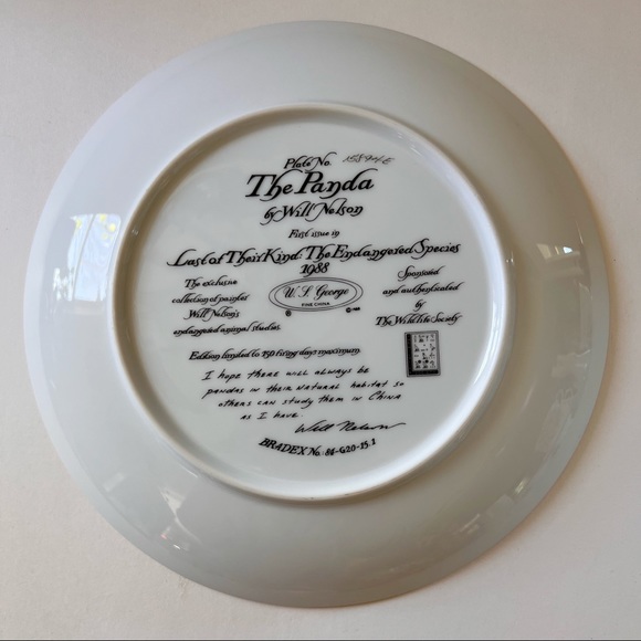 The Panda collector plate Last of Their Kind: The Endangered Species 1988. - Picture 4 of 4